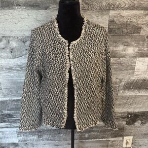 Kori Women's Tweed Blazer - Black and White